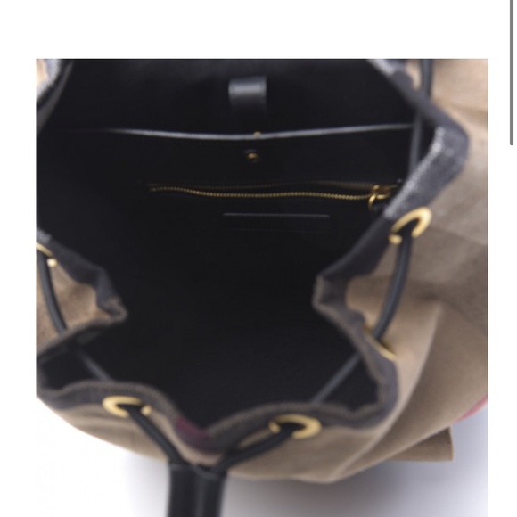 BURBERRY Canvas Mega Check Brookdale Backpack Black main image 4